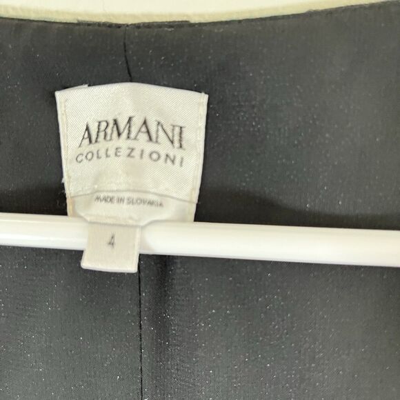 ARMANI COLLEZIONI Silk Knee Length Italy Dress Sz 4 Tiered Ruffles Asymmetrical - Picture 3 of 12